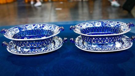 Appraisal: Staffordshire Baskets on Stands, ca. 1825: asset-mezzanine-16x9