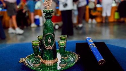 Appraisal: Fake Fabergé Set & Wax Case, ca. 1980: asset-mezzanine-16x9