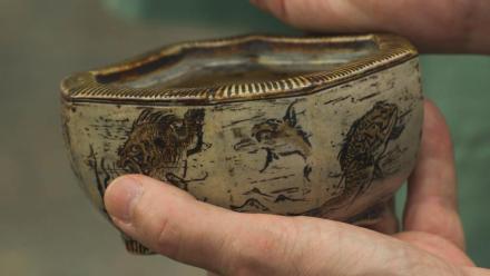 Appraisal: Martin Brothers Stoneware Sugar Bowl, ca. 1890: asset-mezzanine-16x9