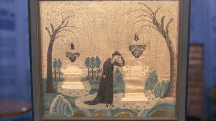 Appraisal: Silk-embroidery Mourning Picture, ca. 1810: asset-mezzanine-16x9