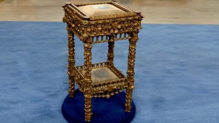 Appraisal: Folk Art Spool Table, ca. 1900: asset-mezzanine-16x9