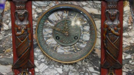 Appraisal: Egyptian Revival French Clock, ca. 1880: asset-mezzanine-16x9