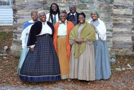 The members of Jubilee Voices in historic costume.