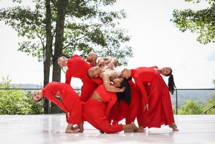 Dancers wearing red