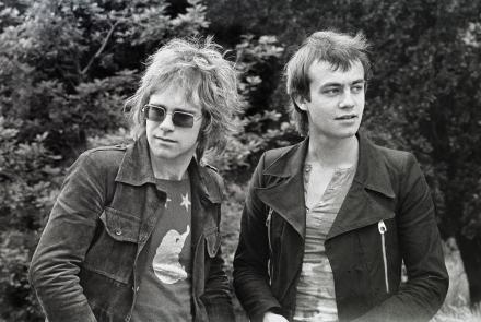 Elton John and Bernie Taupin, The Library of Congress Gershwin Prize for Popular Song 2024 honorees, pictured in London, 1970. 