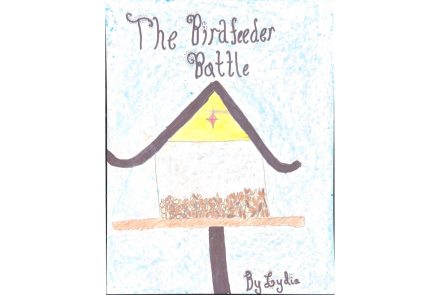 child's illustration of a bird feeder  