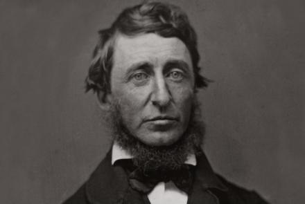 black and white portrait of Henry David Thoreau