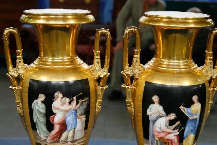 Appraisal: French Porcelain Urns, ca. 1820: asset-mezzanine-16x9