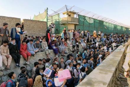 Afghan evacuees wait hours in the heat due to Kabul backlog: asset-mezzanine-16x9