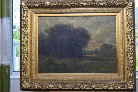 Appraisal: Edward Mitchell Bannister Landscape Oil, ca. 1885: asset-mezzanine-16x9