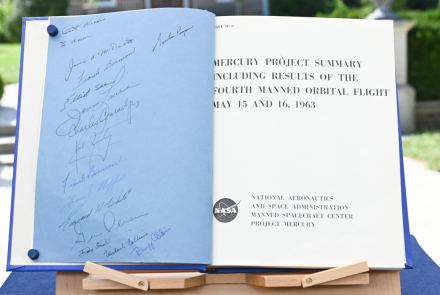 Appraisal: Astronaut-signed Mercury Project Book, ca. 1963: asset-mezzanine-16x9