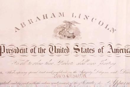 Appraisal: 1863 Lincoln-signed IRS: asset-mezzanine-16x9