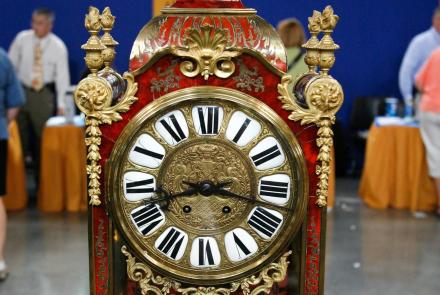 Appraisal: French Table Clock Reproduction, ca. 1870: asset-mezzanine-16x9