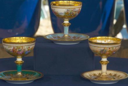Appraisal: Ambrosius Lamm Sherbet Cups & Saucers, ca. 1900: asset-original