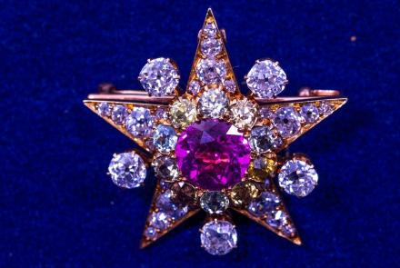 Appraisal: Sapphire & Diamond Star Brooch, ca. 1880: asset-mezzanine-16x9