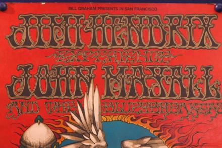 Appraisal: 1968 First Printing BG-105 Jimi Hendrix Poster: asset-original