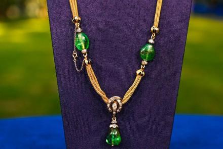 Appraisal: Emerald, Diamond & Gold Necklace, ca. 1895: asset-original