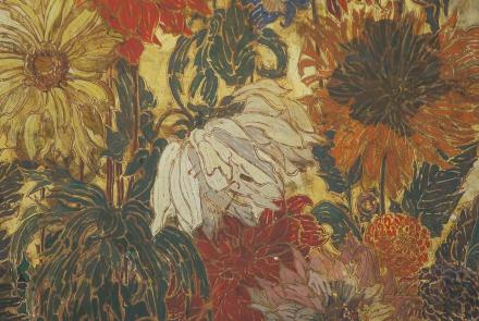 Appraisal: 1930 M. Elizabeth Price Painted Floral Screen: asset-original