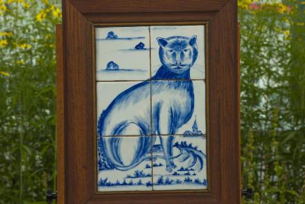 Appraisal: Dutch Cat Portrait Tile Panel, ca. 1880: asset-original