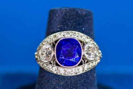 Appraisal: Edwardian Sapphire & Diamond Ring, ca. 1900: asset-original