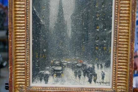 Appraisal: Guy Wiggins 'Old Trinity, New York Winter' Oil: asset-original