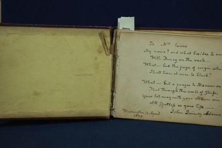 Appraisal: 1840 Autograph Album with Crockett Inscription: asset-mezzanine-16x9