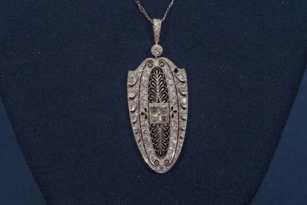 Appraisal: Art Deco Diamond & Platinum Pendant, ca. 1930: asset-mezzanine-16x9