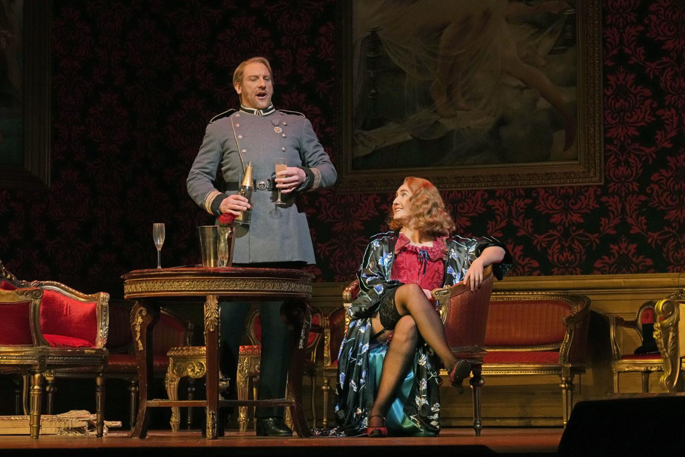 	 Günther Groissböck as Baron Ochs and Samantha Hankey as Octavian in Strauss's "Der Rosenkavalier." Photo: Ken Howard / Met Opera