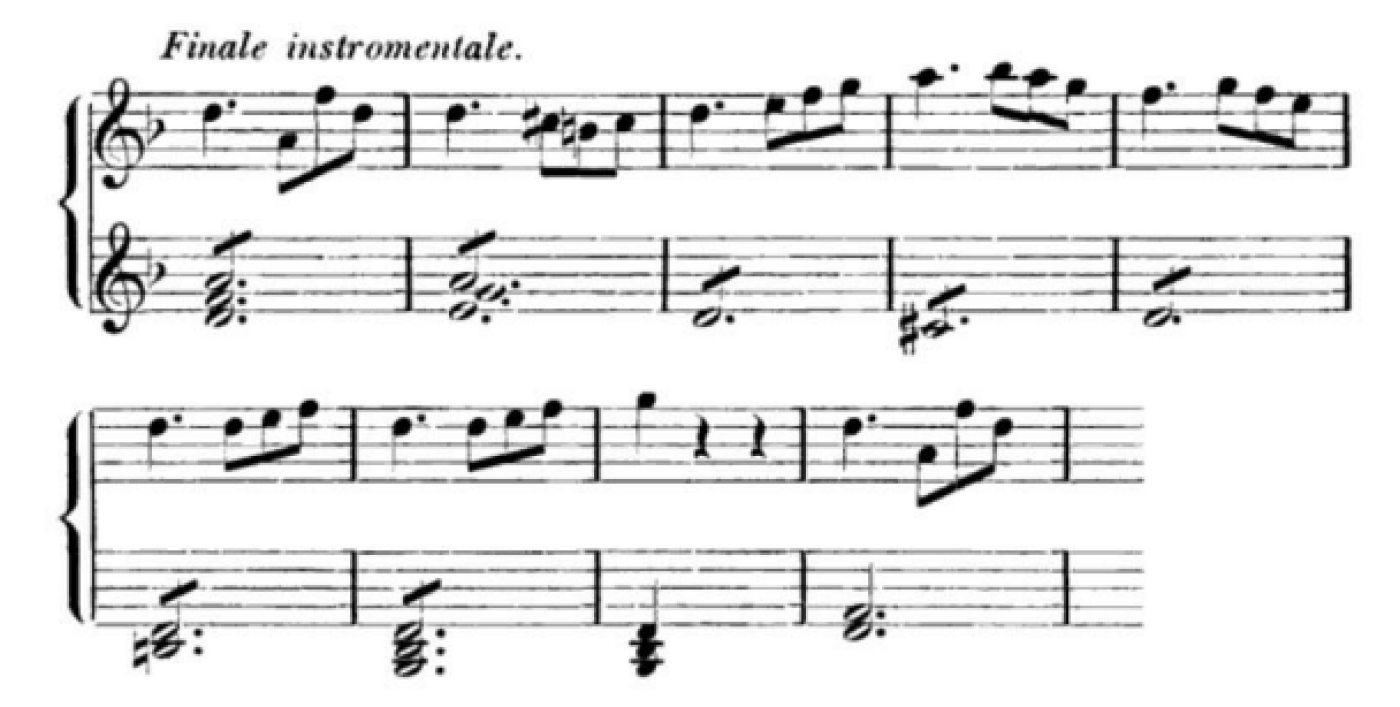 Nottebohm’s printed music for the nine measures