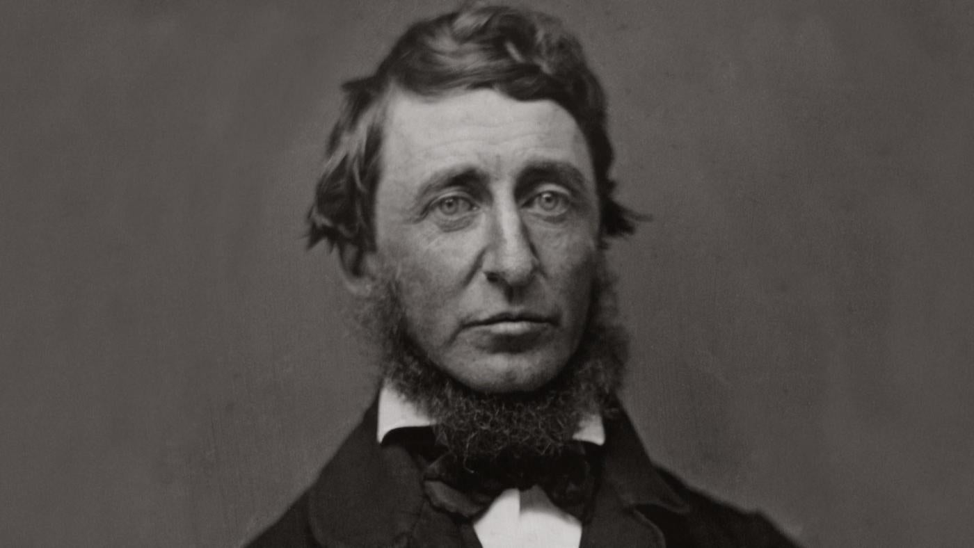 black and white portrait of Henry David Thoreau