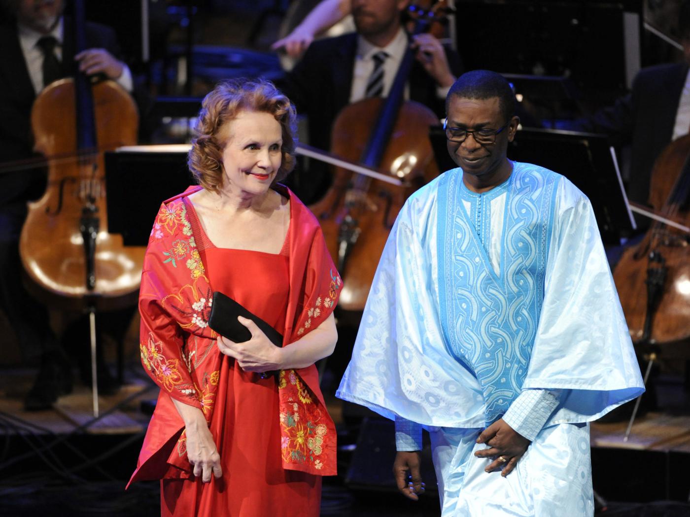 Kaija Saariaho and Senegalese singer Youssou N'Dour took the stage in Stockholm in 2013 when they both accepted the Polar Music Prize.