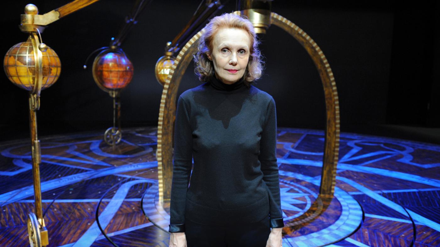 Kaija Saariaho, on the set of her opera <em>Emilie</em>, based on the life of the 18th century philosopher and mathematician Emilie du Chatelet. The opera debuted at the Lyon Opera in 2010.