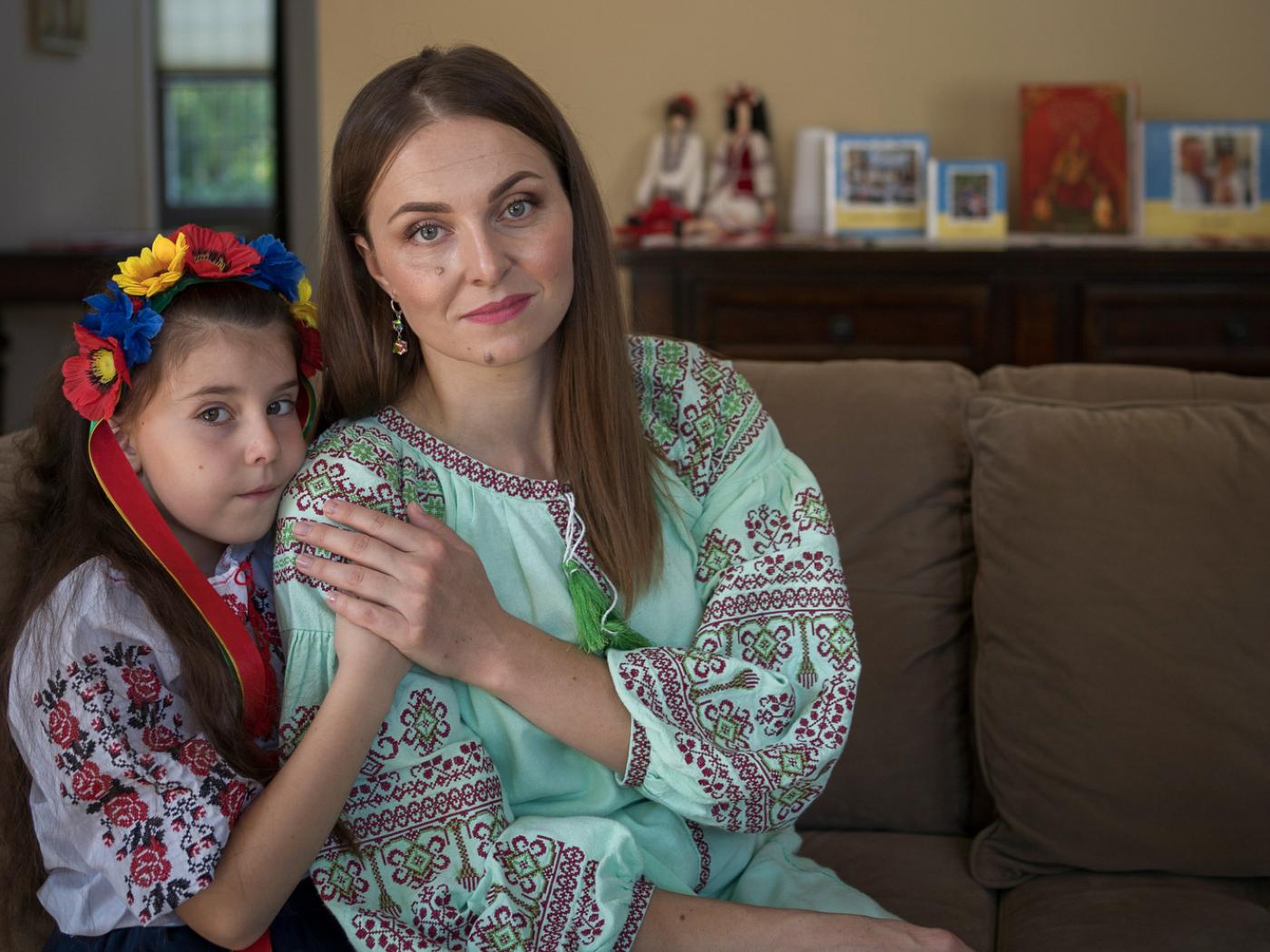 Olha Abakumova and her daughter, Zlata, 8, now live with Olha's sister in a suburb of Boston.