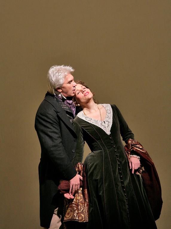 Renée Fleming as Tatiana and Dmitri Hvorostovsky in the title role of Tchaikovsky's "Eugene Onegin." Photo: Ken Howard/Metropolitan Opera