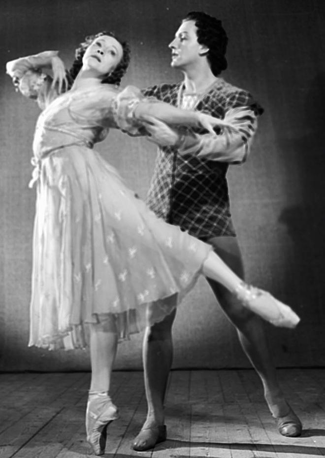 Galina Ulanova, People's Artist of the U.S.S.R., as Juliet (right), and Yury Zhdanov as Romeo in Sergei Prokofiev's ballet "Romeo And Juliet"