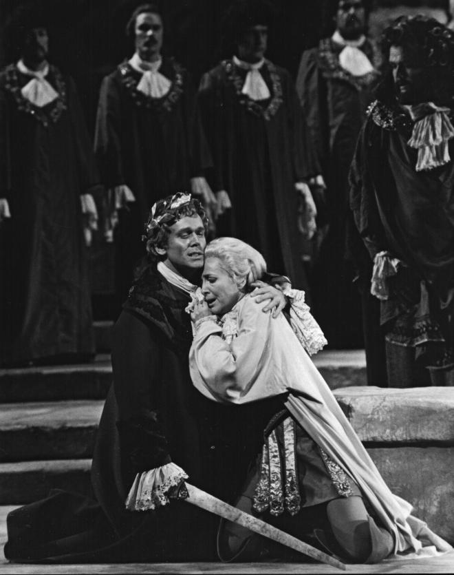 David Rendall as Idomeneo and Frederica von Stade as Idamante in Mozart's "Idomeneo." Photo: Met Archives